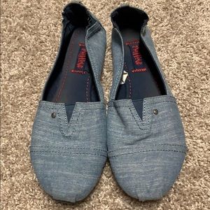 Blue Mad Love Slip Ons